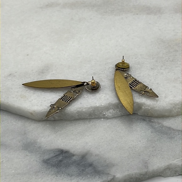 ✔️Bronze & Gold Painted and Tiger Detailed Exquisite Hanging Earrings - Picture 6 of 9